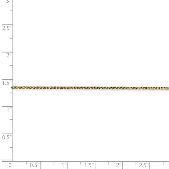 1.2mm 10k Yellow Gold Parisian Wheat Chain Anklet, 10 Inch - Picture 4 of 6